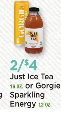 Heinen's Just Ice Tea 16 OZ. or Gorgie Sparkling Energy 12 OZ offer