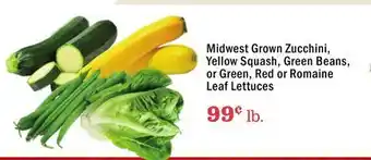 Heinen's Midwest Grown Zucchini, Yellow Squash, Green Beans, or Green, Red or Romaine Leaf Lettuces offer