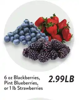 Fresh Thyme 6 oz Blackberries, Pint Blueberries, or 1 lb Strawberries offer