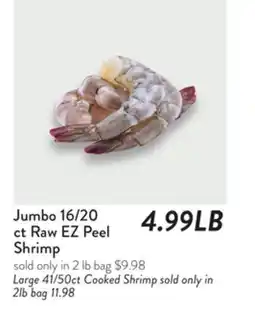 Fresh Thyme Jumbo 16/20 ct Raw EZ Peel Shrimp offer