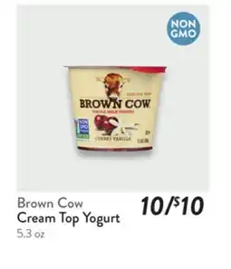 Fresh Thyme Brown Cow Cream Top Yogurt offer