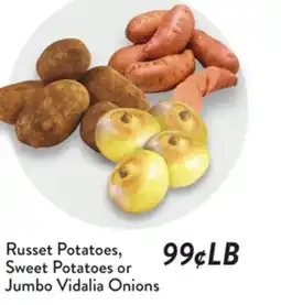 Fresh Thyme Russet Potatoes, Sweet Potatoes or Jumbo Vidalia Onions offer