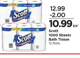Food 4 Less Scott 1000 Sheets Bath Tissue offer