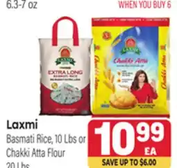 Tony’s Fresh Market Laxmi Basmati Rice, 10 Lbs or Chakki Atta Flour 20 Lbs offer