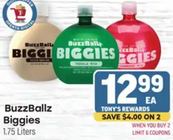 Tony’s Fresh Market BuzzBallz Biggies offer