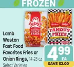 Tony’s Fresh Market Lamb Weston Fast Food Favorites Fries or Onion Rings offer
