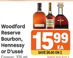 Tony’s Fresh Market Woodford Reserve Bourbon, Hennessy or D' ussé offer