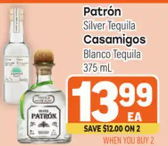 Tony’s Fresh Market Patrón Silver Tequila Casamigos Blanco Tequila offer