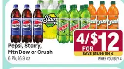 Tony’s Fresh Market Pepsi, Starry, Mt Dew or Crush offer