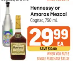 Tony’s Fresh Market Hennessy Amaras Mezcal Cognac offer