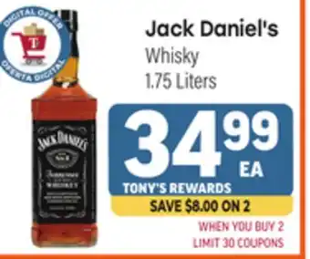 Tony’s Fresh Market Jack Daniel's Whisky offer