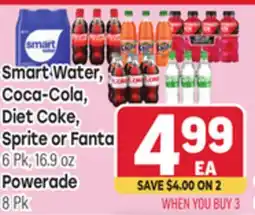 Tony’s Fresh Market Smart Water, Coca-Cola, Diet Coke, Sprite or Fanta 6 Pk, 16.9 oz Powerade 8 Pk offer