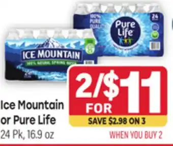 Tony’s Fresh Market Ice Mountain or Pure Life offer