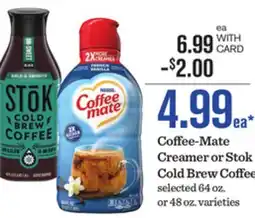 Mariano's Coffee-Mate Creamer or Stok Cold Brew Coffee offer