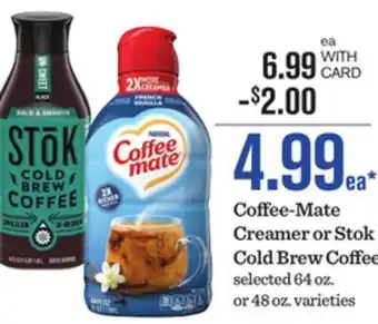 Mariano's Coffee-Mate Creamer or Stok Cold Brew Coffee offer