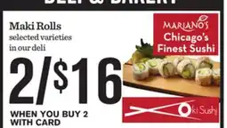 Mariano's Maki Rolls offer
