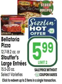 Jewel-Osco Bellatoria Pizza 12.7-18.2 oz. or Stouffer's Large Entrées 15.5-20 oz offer