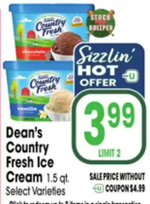 Jewel-Osco Dean's Country Fresh Ice Cream offer