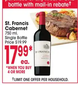 Jewel-Osco St. Francis Cabernet offer