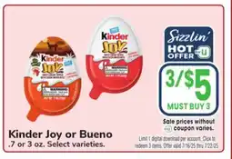 Jewel-Osco Kinder Joy or Bueno offer