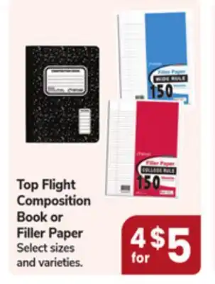 Jewel-Osco Top Flight Composition Book or Filler Paper offer