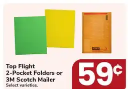 Jewel-Osco Top Flight 2-Pocket Folders or 3M Scotch Mailer offer