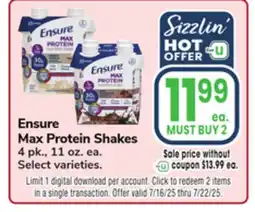 Jewel-Osco Ensure Max Protein Shakes offer