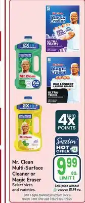 Jewel-Osco Mr. Clean Multi-Surface Cleaner or Magic Eraser offer