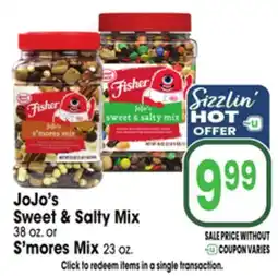 Jewel-Osco JoJo's Sweet & Salty Mix 38 oz. or S'mores Mix 23 oz offer