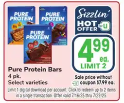 Jewel-Osco Pure Protein Bars offer