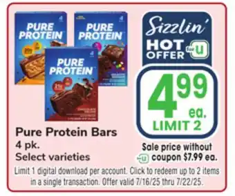 Jewel-Osco Pure Protein Bars offer