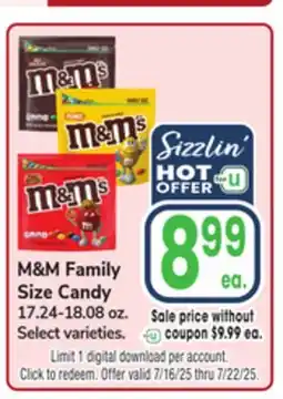 Jewel-Osco M & M Family Size Candy offer
