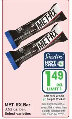 Jewel-Osco MET-RX Bar offer