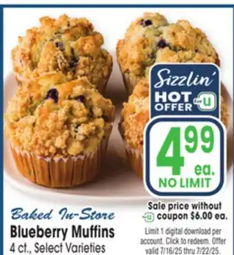 Jewel-Osco Blueberry Muffins offer