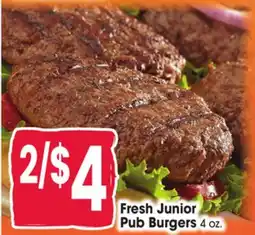 Jewel-Osco Fresh Junior Pub Burgers offer