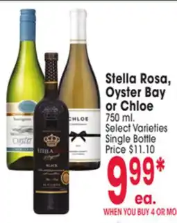 Jewel-Osco Stella Rosa, Oyster Bay or Chloe offer