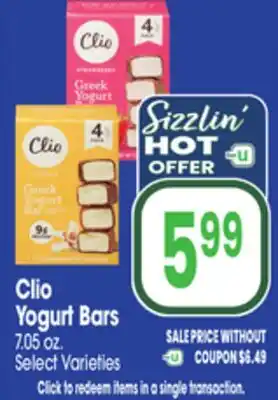Jewel-Osco Clio Yogurt Bars offer