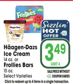 Jewel-Osco Häagen-Dazs Ice Cream 14 oz. or Frollies Bars 15 oz offer