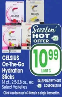Jewel-Osco CELSIUS On-The-Go Hydration Sticks offer