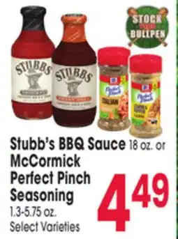 Jewel-Osco Stubb's BBQ Sauce 18 oz. or McCormick Perfect Pinch Seasoning 1.3-5.75 oz offer
