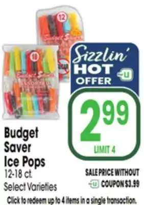 Jewel-Osco Budget Saver Ice Pops offer