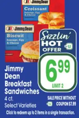 Jewel-Osco Jimmy Dean Breakfast Sandwiches offer