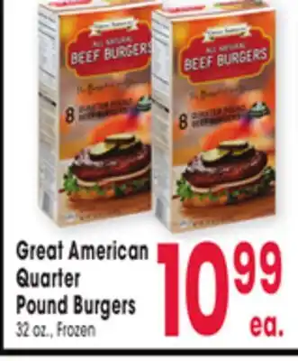 Jewel-Osco Great American Quarter Pound Burgers offer