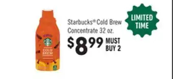 Jewel-Osco Starbucks Cold Brew Concentrate offer