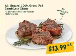 Sprouts Farmers Market All-Natural 100% Grass-Fed Lamb Loin Chops offer
