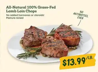 Sprouts Farmers Market All-Natural 100% Grass-Fed Lamb Loin Chops offer