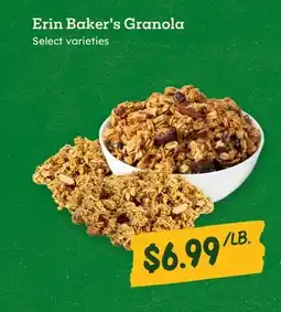 Sprouts Farmers Market Erin Baker's Granola offer