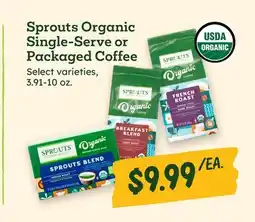 Sprouts Farmers Market Sprouts Organic Single-Serve or Packaged Coffee offer