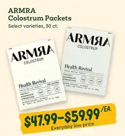 Sprouts Farmers Market ARMRA Colostrum Packets offer