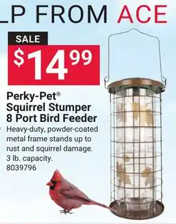 Ace Hardware Perky-Pet Squirrel Stumper 8 Port Bird Feeder offer